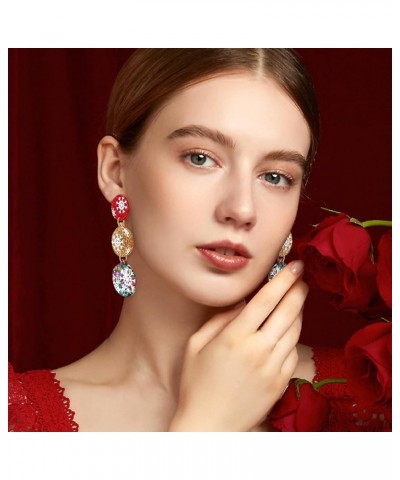 Colorful Christmas Dangle Earrings for Women Multiple styles Christmas Acrylic Earrings Sparkling Xmas $7.77 Earrings