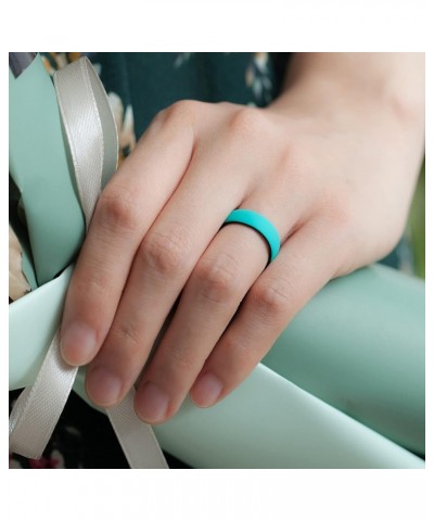 Silicone Wedding Bands for Women, 2 Layer - 5.5mm Width - 2mm Thick Black-Teal, Teal-Black, Teal-White, White-TealGlitter $10...