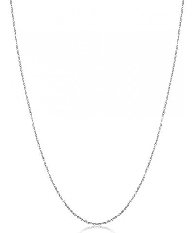 10k White Gold Delicate Lightweigtht Thin Rope Chain Necklace For Women (14, 16, 18, 20, 24 or 30 inch - 0.7 mm) 20 inch $20....