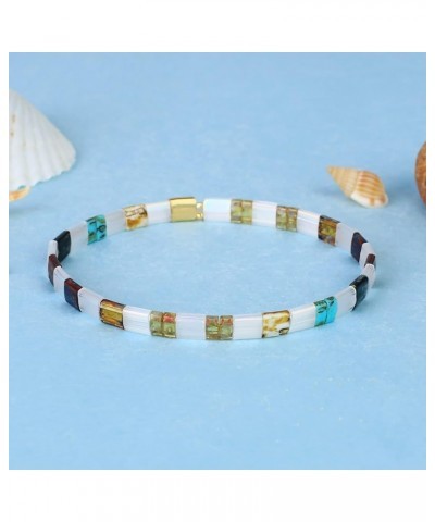 Women Fashion Tila Bead Bracelets Flat Bead Bracelet Boho Friendship Bracelets Stretch Bracelet 1840S $10.19 Bracelets