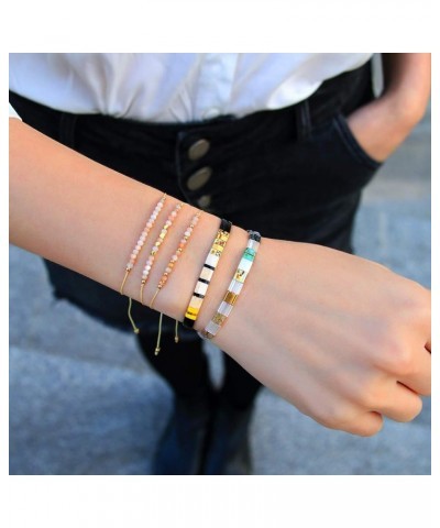 Women Fashion Tila Bead Bracelets Flat Bead Bracelet Boho Friendship Bracelets Stretch Bracelet 1840S $10.19 Bracelets