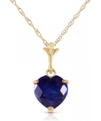 14k Yellow, White, Rose Gold 1.55 Carat Heart-shaped Natural Sapphire Pendant Necklace Yellow Gold 14.0 Inches $119.41 Necklaces