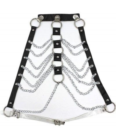 Women Rave Hologram Waist Belt Body Chain Chest Harness Leather EDM Clothes Choker Chain for Music Festival Roleplay Clubwear...