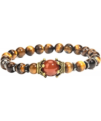 30th 40th 50th 60th 70th 75th Birthday Gifts for Men Tiger Eye Beads Bracelet Natural Stone Bracelet Red Agate Bracelet Happy...