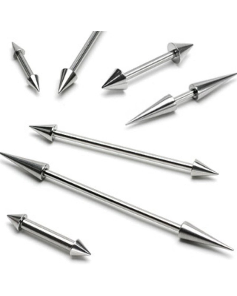 Spike On Both Sides 316L Surgical Steel WildKlass Barbell (Sold by Piece) 14 GA, Length: 16mm, Ball: (4x4)mm $9.59 Body Jewelry