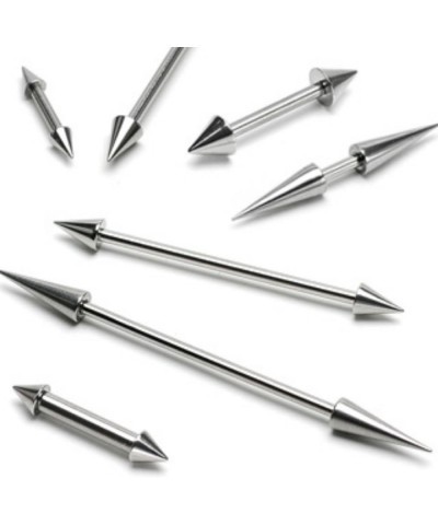 Spike On Both Sides 316L Surgical Steel WildKlass Barbell (Sold by Piece) 14 GA, Length: 16mm, Ball: (4x4)mm $9.59 Body Jewelry