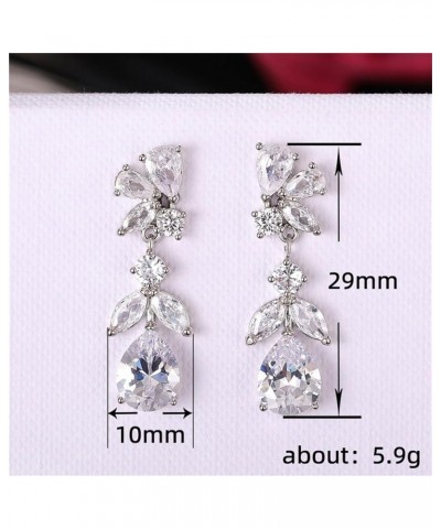 Rhinestone Statement Drop Dangle Earrings for Women Teardrop Wedding Earrings for Bridal Dangling Sparkly Crystal Chandelier ...