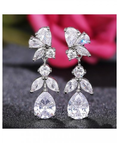 Rhinestone Statement Drop Dangle Earrings for Women Teardrop Wedding Earrings for Bridal Dangling Sparkly Crystal Chandelier ...