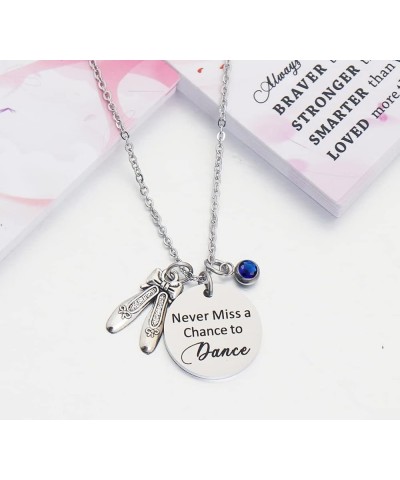 Dancer Gift Mever Miss a Chance to Dance Birthstone Necklace You're Braver than You Believe Inspirational Gift for Dancer Sep...