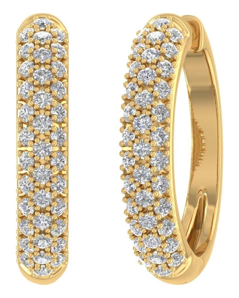 1/2 Carat Diamond Hoop Earrings in 10K Gold Yellow Gold $107.20 Earrings