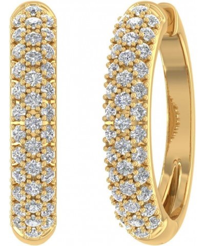 1/2 Carat Diamond Hoop Earrings in 10K Gold Yellow Gold $107.20 Earrings