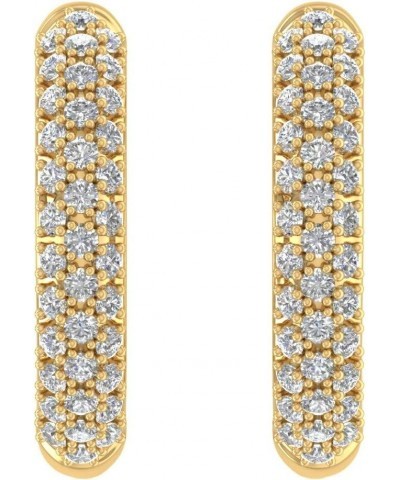 1/2 Carat Diamond Hoop Earrings in 10K Gold Yellow Gold $107.20 Earrings