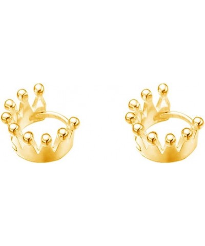 Cute Princess Crown Small Huggie Hoop Earrings for Women Teen Girls Cartilage 925 Sterling Silver Tragus Sleeper Hypoallergen...