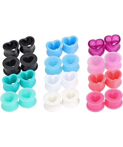 12pcs-24pcs Soft Flexible Silicone Ear Tunnels Acrylic Heart Tunnels Piercing Gauge 4g-3/4 inch 12 pairs, 1/2"(12mm) $11.99 B...