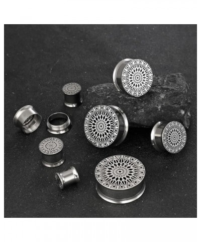 2 PCS Star Design Ear Plugs Gauges for Women Screw Back Ear Tunnels Gauges for Men Surgical Steel Gauge Earrings Body Piercin...