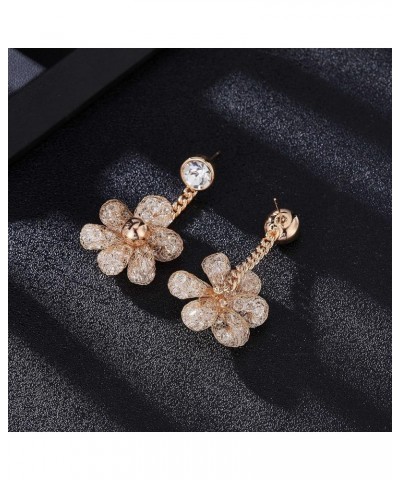 Earrings for Women - Cubic Zirconia Drop Dangle Earrings - Fashion Topaz Earring Gorgeous Jewelry Gifts Crystal Flower $6.15 ...