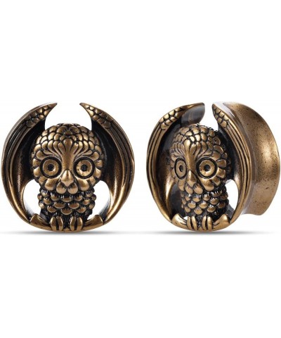 2PCS Owl Saddle Ear Gauges Tunnels Opening Ear Plugs Expander Earrings Stretcher Fashion Body Piercing Jewelry 0g-1"(8mm-25mm...