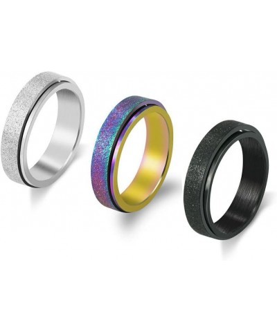 3pcs Stainless Steel Fidget Rings for Anxiety For Women Men.Anti Anxiety Relief Spinner Ring Sets for Teens,Gold Spinning Jew...