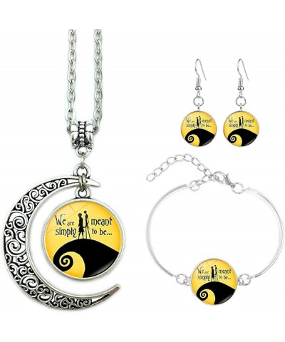 Jack and Sally Nightmare Moon Pendant Necklace, Earrings, Bracelet, Charms Gift C $7.66 Jewelry Sets