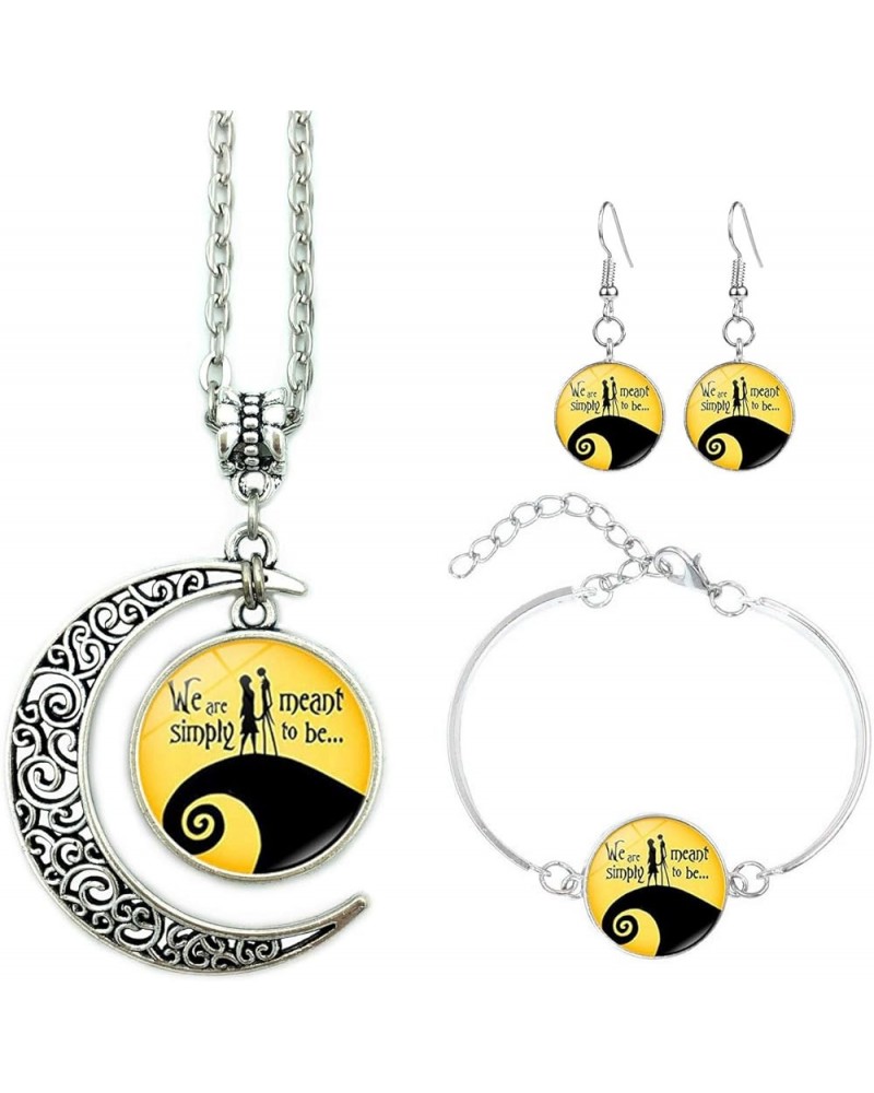 Jack and Sally Nightmare Moon Pendant Necklace, Earrings, Bracelet, Charms Gift C $7.66 Jewelry Sets