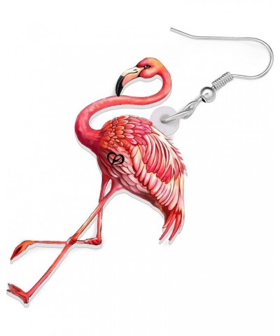 Acrylic Flamingo Earrings Dangle Red Bird Jewelry Flamingo Gifts for Women Girls Charms Statement Earrings Red $7.66 Earrings