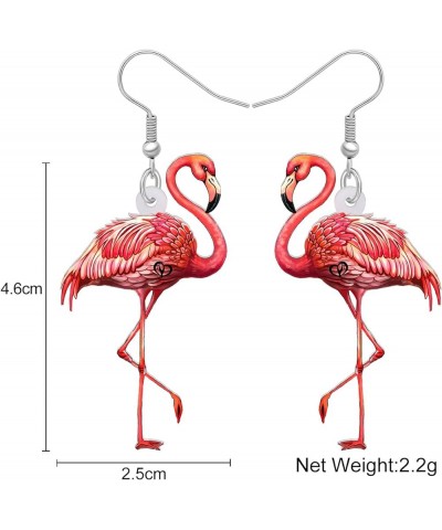 Acrylic Flamingo Earrings Dangle Red Bird Jewelry Flamingo Gifts for Women Girls Charms Statement Earrings Red $7.66 Earrings