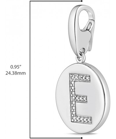 .925 Sterling Silver Diamond-Accented Round Initial Charm Enhancer with Lobster Claw Clasp (I-J Color, I2-I3 Clarity) - Choic...