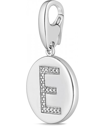 .925 Sterling Silver Diamond-Accented Round Initial Charm Enhancer with Lobster Claw Clasp (I-J Color, I2-I3 Clarity) - Choic...