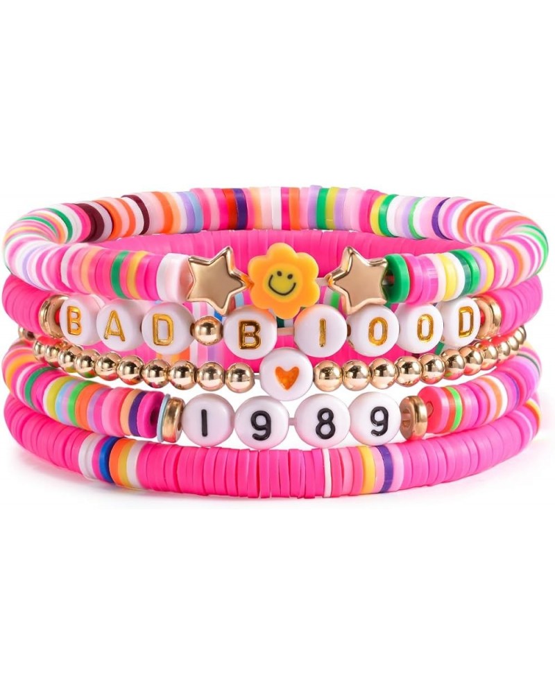 Swiftie Bracelet Tay Bracelets Friendship Gifts for Swifties 5pcs Clay Bead Stackable Bracelets for Women Teen Girls 1989 $7....