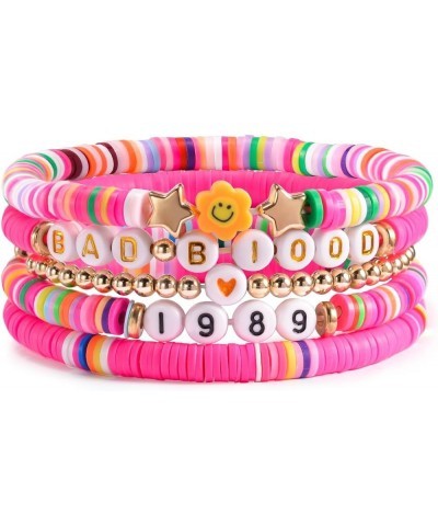 Swiftie Bracelet Tay Bracelets Friendship Gifts for Swifties 5pcs Clay Bead Stackable Bracelets for Women Teen Girls 1989 $7....