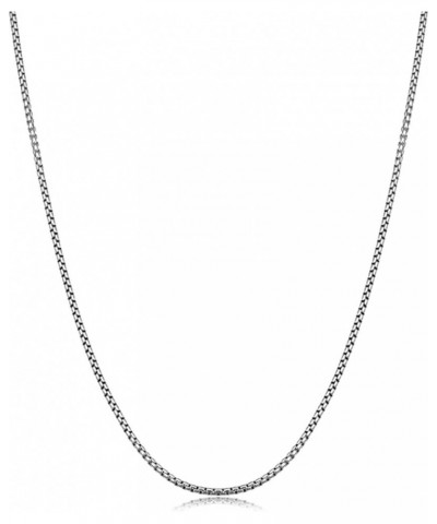 925 Sterling Silver Solid Round Box Link Chain Necklace - 925 Rhodium Necklace Chains 1.5MM - 3.5MM, Box Chain, Pendant Chain...