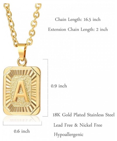 Initial Pendant Necklace 18K Gold Plated Stainless Steel Letter Necklace Personalizd Name Necklace for Women Gold S $8.15 Nec...