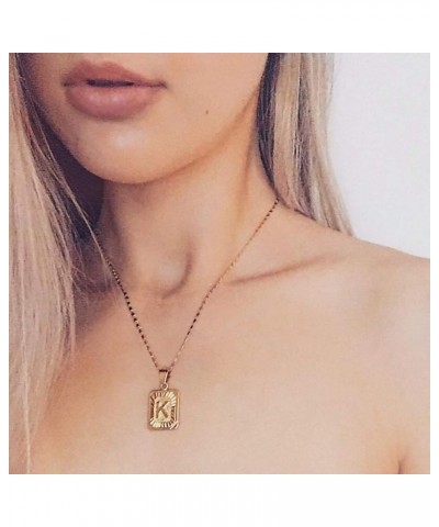 Initial Pendant Necklace 18K Gold Plated Stainless Steel Letter Necklace Personalizd Name Necklace for Women Gold S $8.15 Nec...