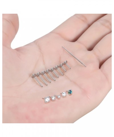 20G 18G 16G Threadless Push in Lip Ring Stainless Steel CZ Labret Monroe Lip Stud Nose Ring Helix Tragus Cartilage Earring St...