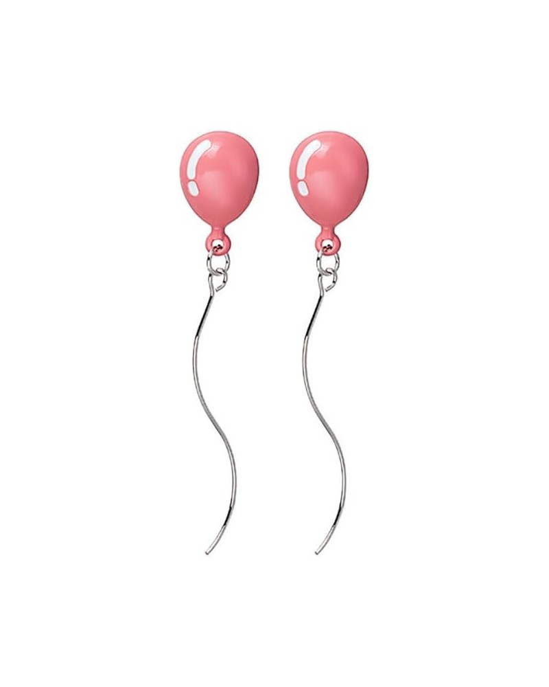 Long Tassel Cute Balloon Stud Earrings Funny Creative Balloon Dangle Earrings for Women Girls Jewelry pink $7.16 Earrings