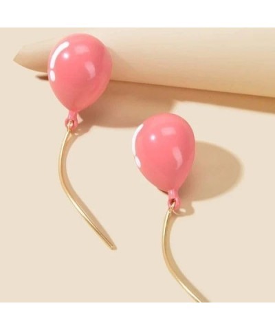 Long Tassel Cute Balloon Stud Earrings Funny Creative Balloon Dangle Earrings for Women Girls Jewelry pink $7.16 Earrings