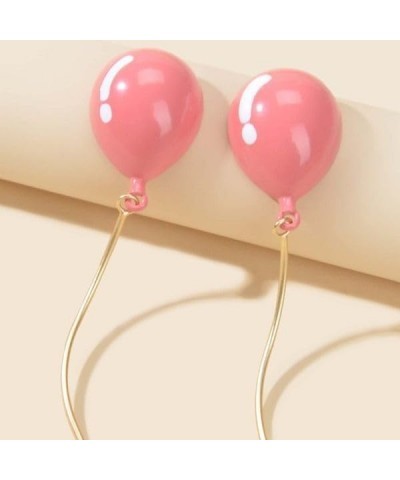 Long Tassel Cute Balloon Stud Earrings Funny Creative Balloon Dangle Earrings for Women Girls Jewelry pink $7.16 Earrings