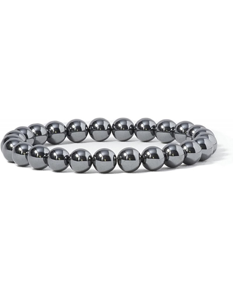 Gemstone Beaded Stretch Bracelet 8mm Round Beads 7 Hematite $8.39 Bracelets