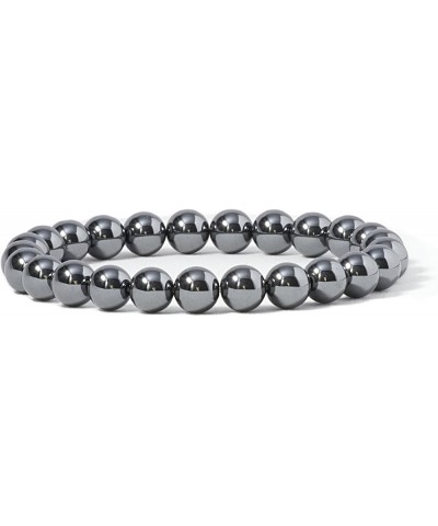 Gemstone Beaded Stretch Bracelet 8mm Round Beads 7 Hematite $8.39 Bracelets