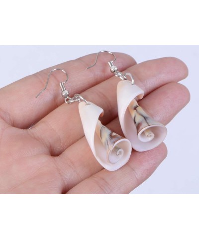 Womens Multicolor Golden Accent Ocean Seashell Conch Mermaid Sea Witch Drop Dangle Earrings Orange $11.82 Earrings