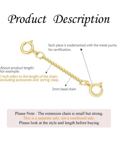 10k 14k Real Gold 1"/1.5"/2"/2.5"/3"/4"/5" Necklace Extender, Necklace Bracelet Extender Chain, Durable Gold Extender Chain, ...