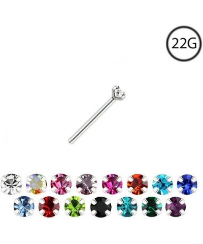 925 Sterling Silver Straight Nose Stud Ring Choose Your Color Tiny Micro 1mm 22G Light Green $8.31 Body Jewelry