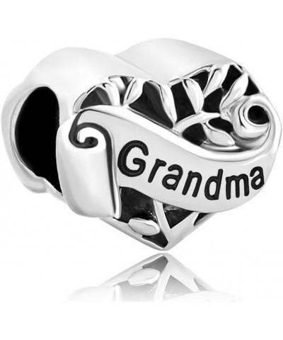 I Love You My Wife Sister Grandma Heart Sterling Silver Beads Charm For Bracelets Grandma $13.10 Bracelets