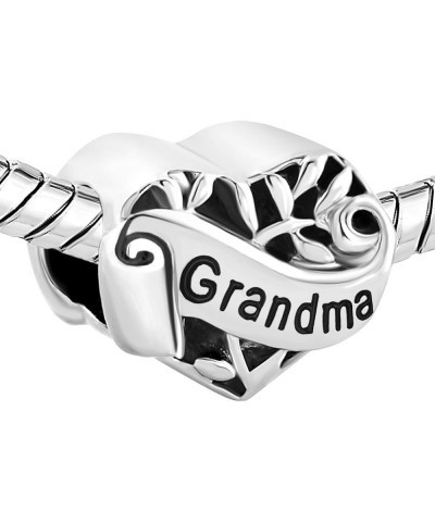 I Love You My Wife Sister Grandma Heart Sterling Silver Beads Charm For Bracelets Grandma $13.10 Bracelets