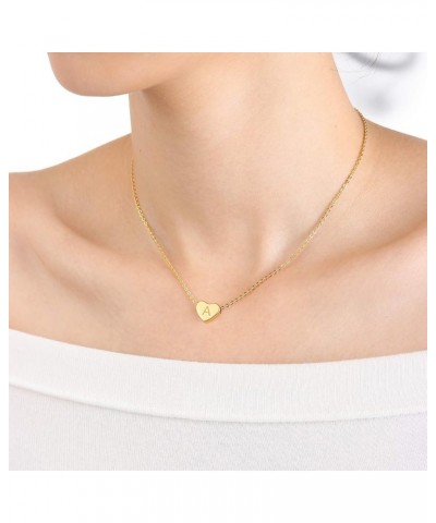 Heart and Disc Letter necklaces for Women Initial Pendant Necklace for Girls Silver D-Heart+Disc-Gold $8.09 Necklaces