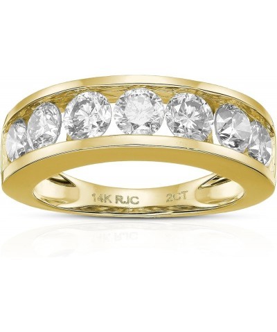 1 cttw to 2 cttw White Diamond Wedding Band for Women 14K Gold Channel Set, Size 4.5-10 6 2 CTTW Yellow $579.99 Others