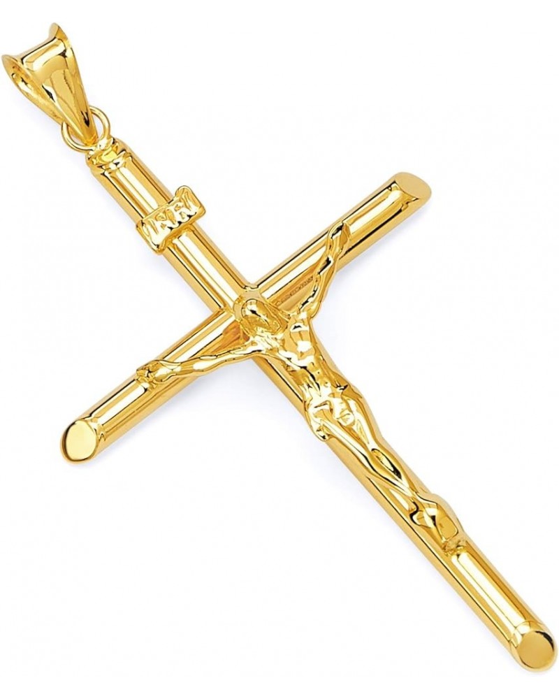 14k REAL Yellow Gold Religious Crucifix Jesus Cross Charm Pendant - 5 Different Size Available 40 x 20 mm $52.08 Pendants