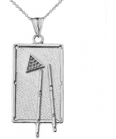 Unique Sterling Silver Billiards Pool Table Pendant Necklace 20 Inches $15.99 Necklaces