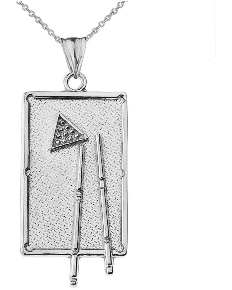 Unique Sterling Silver Billiards Pool Table Pendant Necklace 20 Inches $15.99 Necklaces