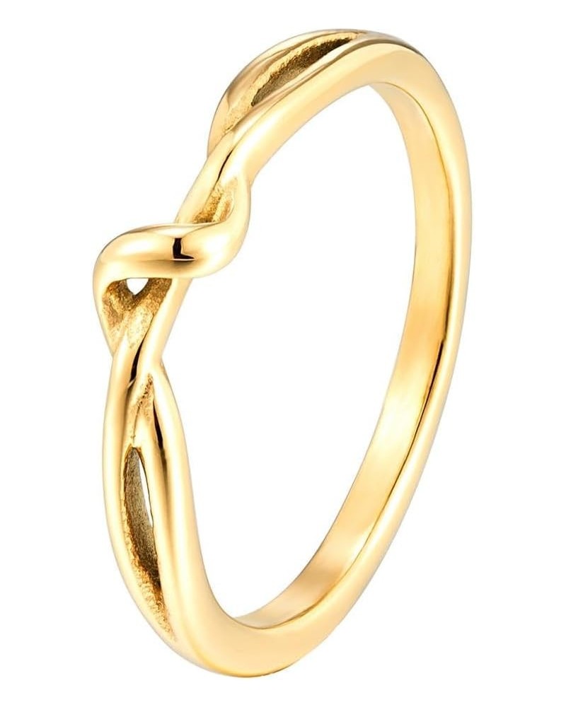 Twisted Band Ring Statment Band Ring for Women 14K Gold Plated Comfort Fit Stackble Plain Ring Gold $13.44 Rings